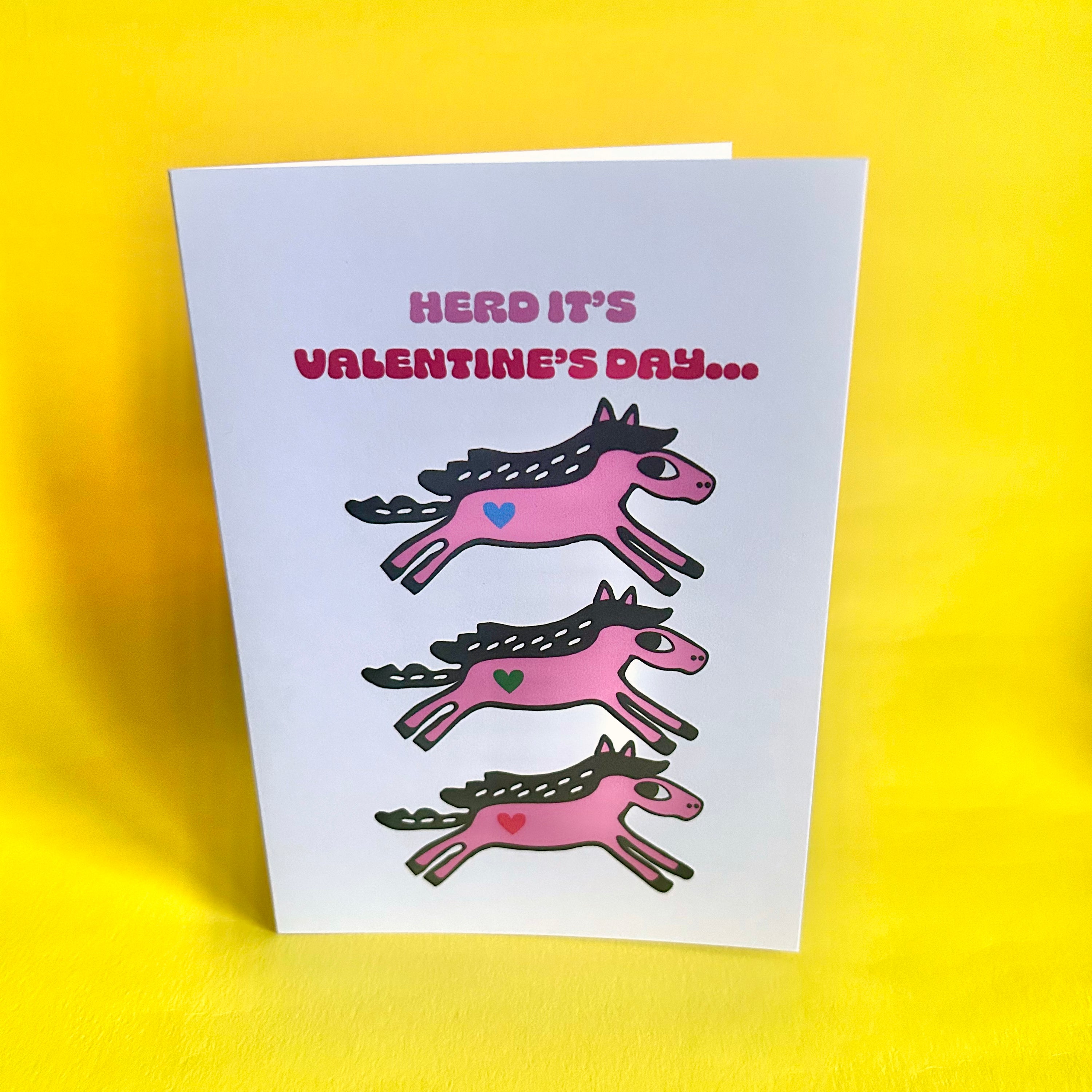 Herd It's Valentines Day A6 Greeting Card