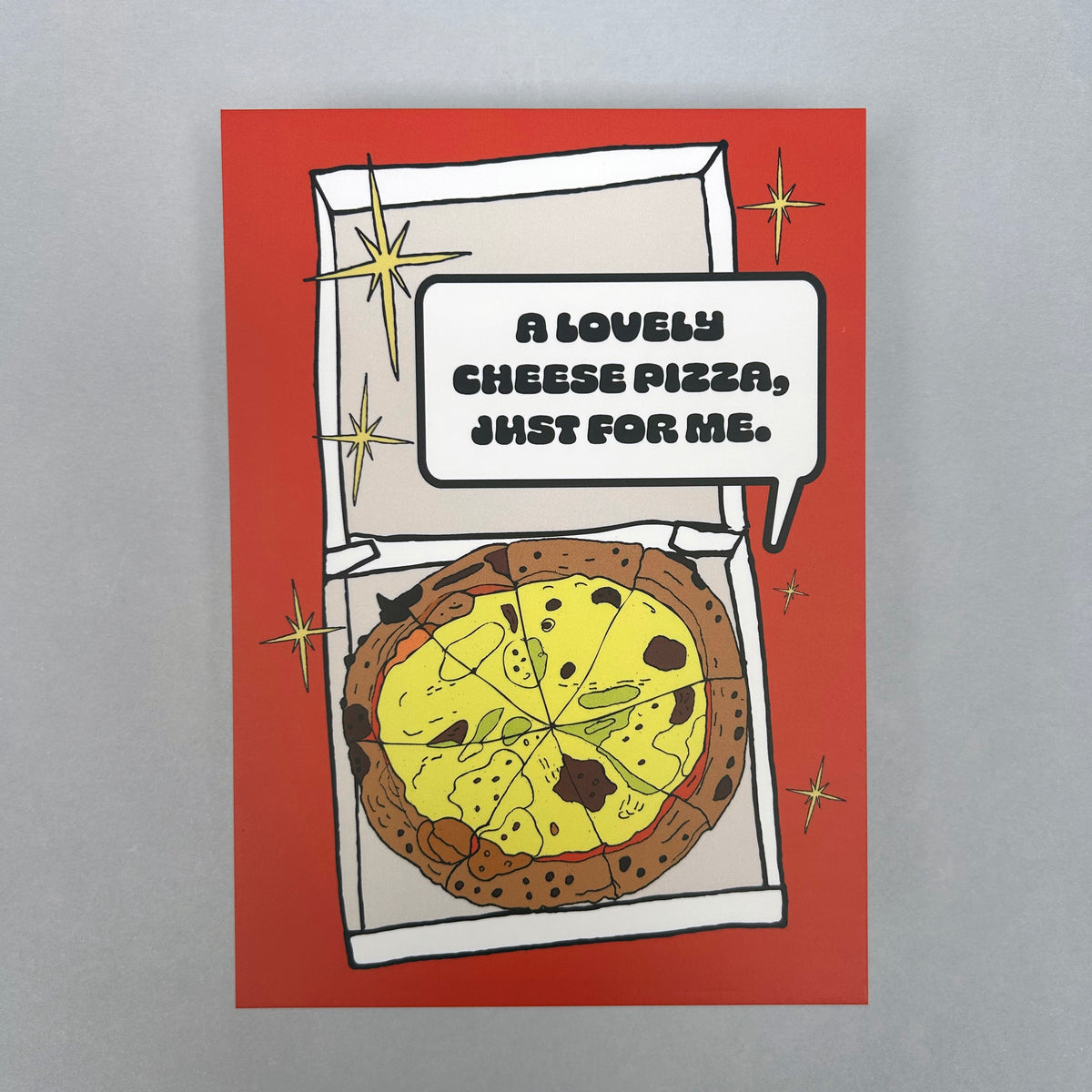 Lovely Cheese Pizza A6 Notecard