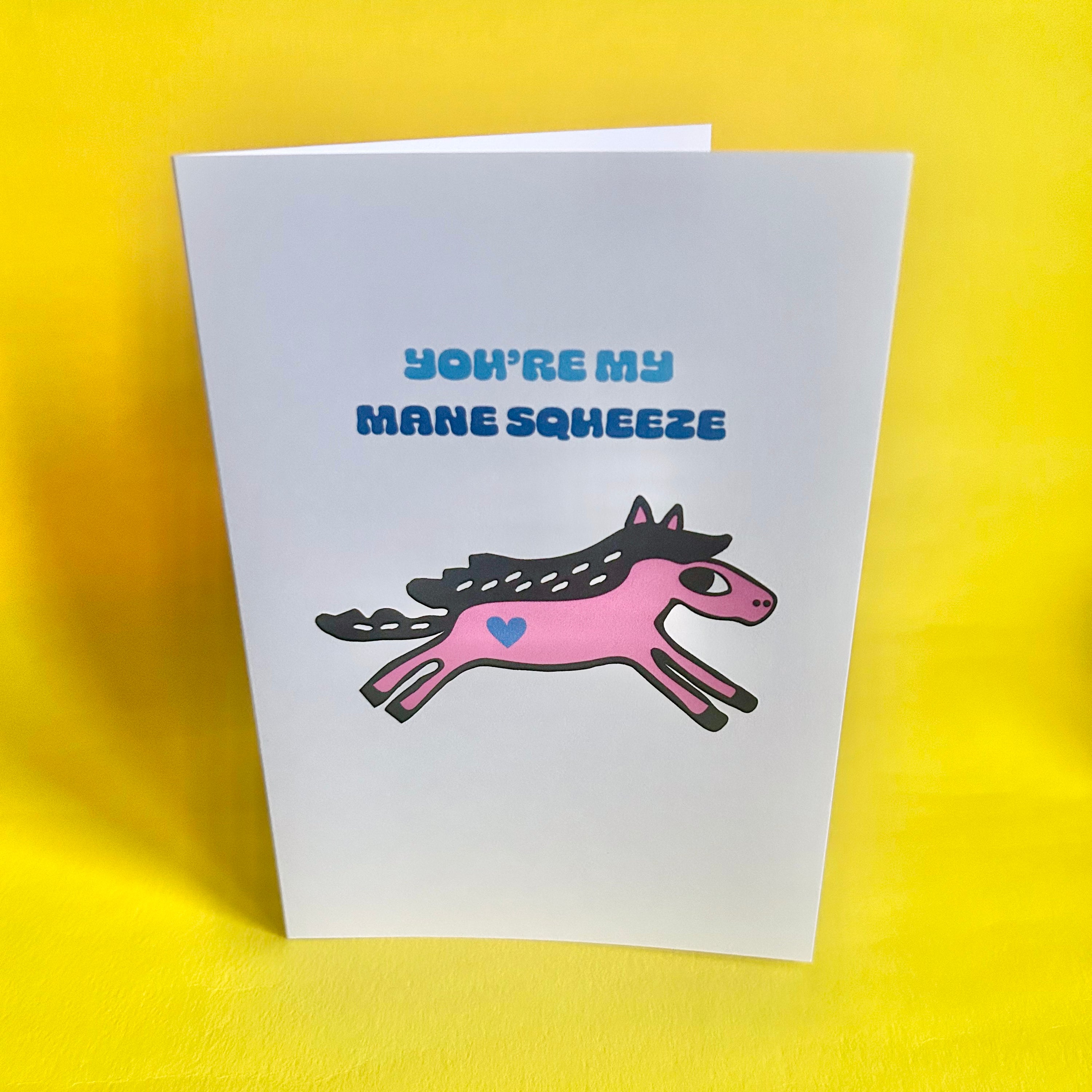 Mane Squeeze A6 Valentine's Greeting Card