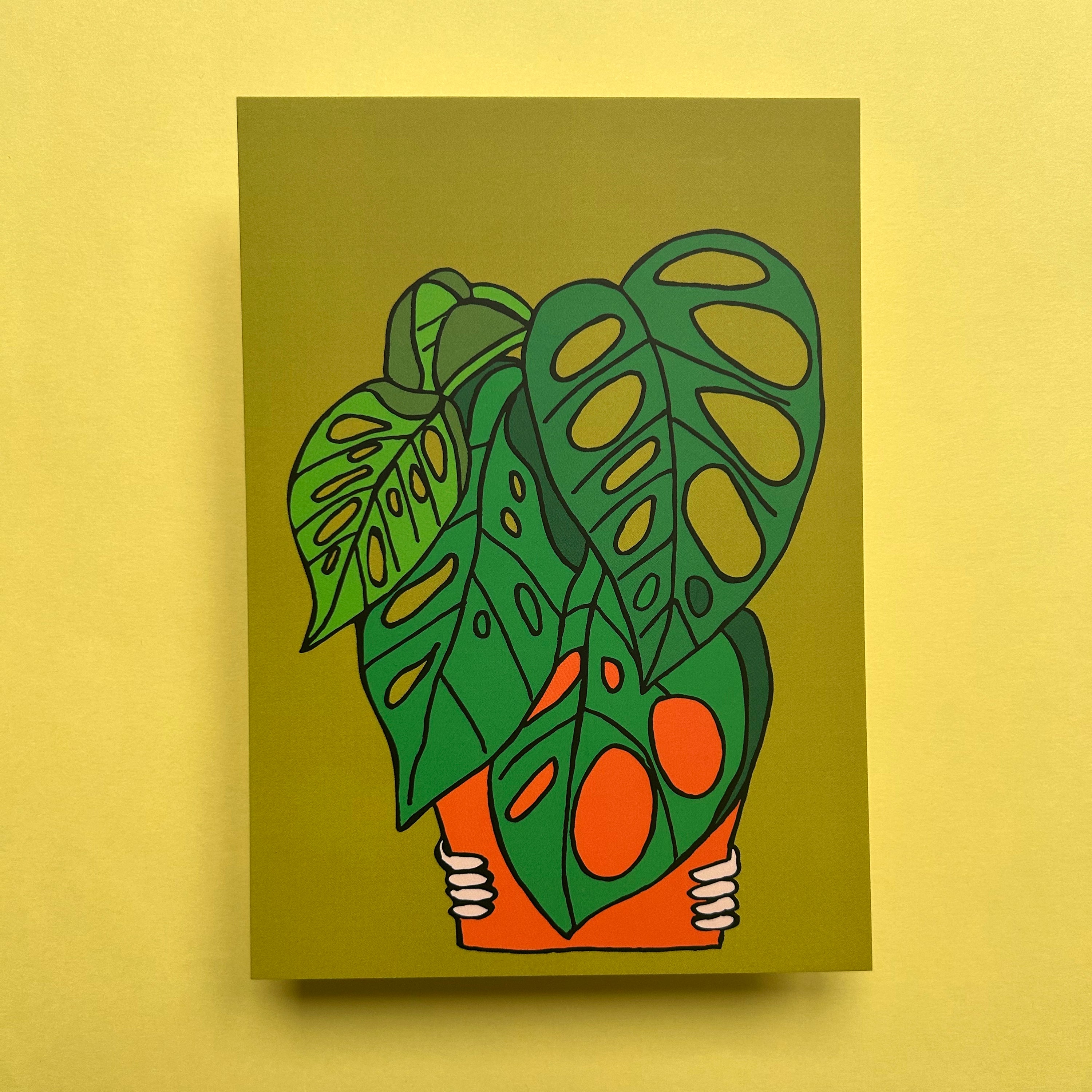 monstera adansonii drawing Monstera Adansonii One A6 Notecard – Hello Wai