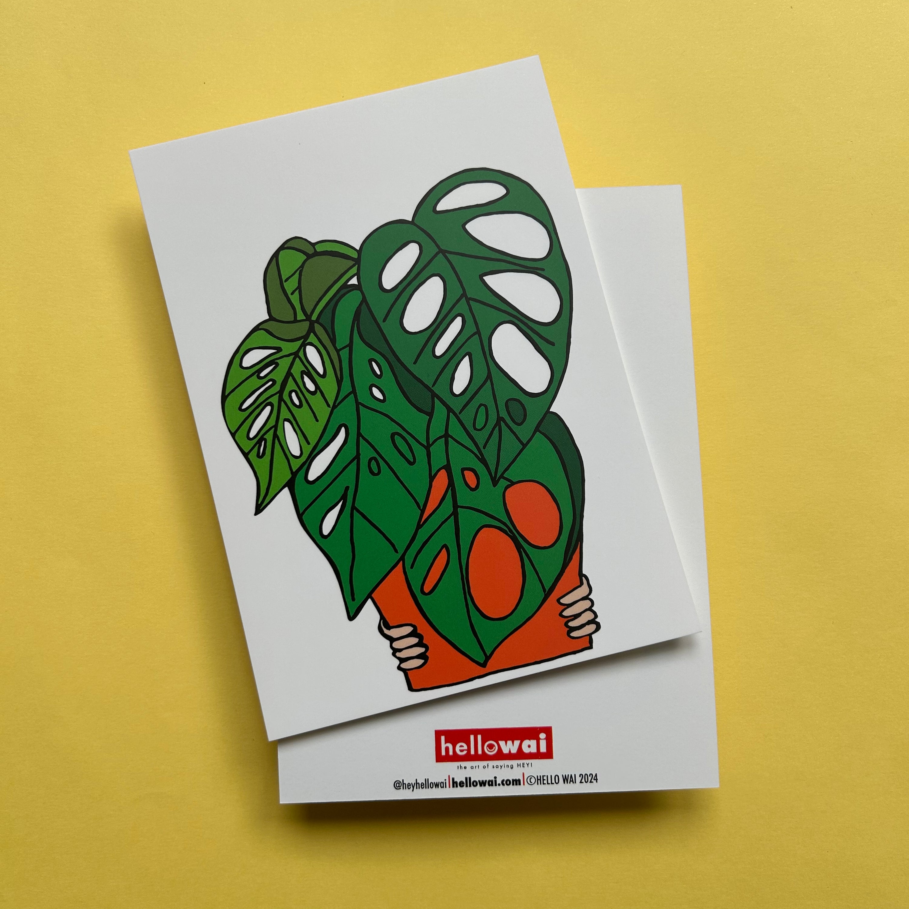 monstera adansonii drawing Monstera Adansonii Two A6 Notecard – Hello Wai