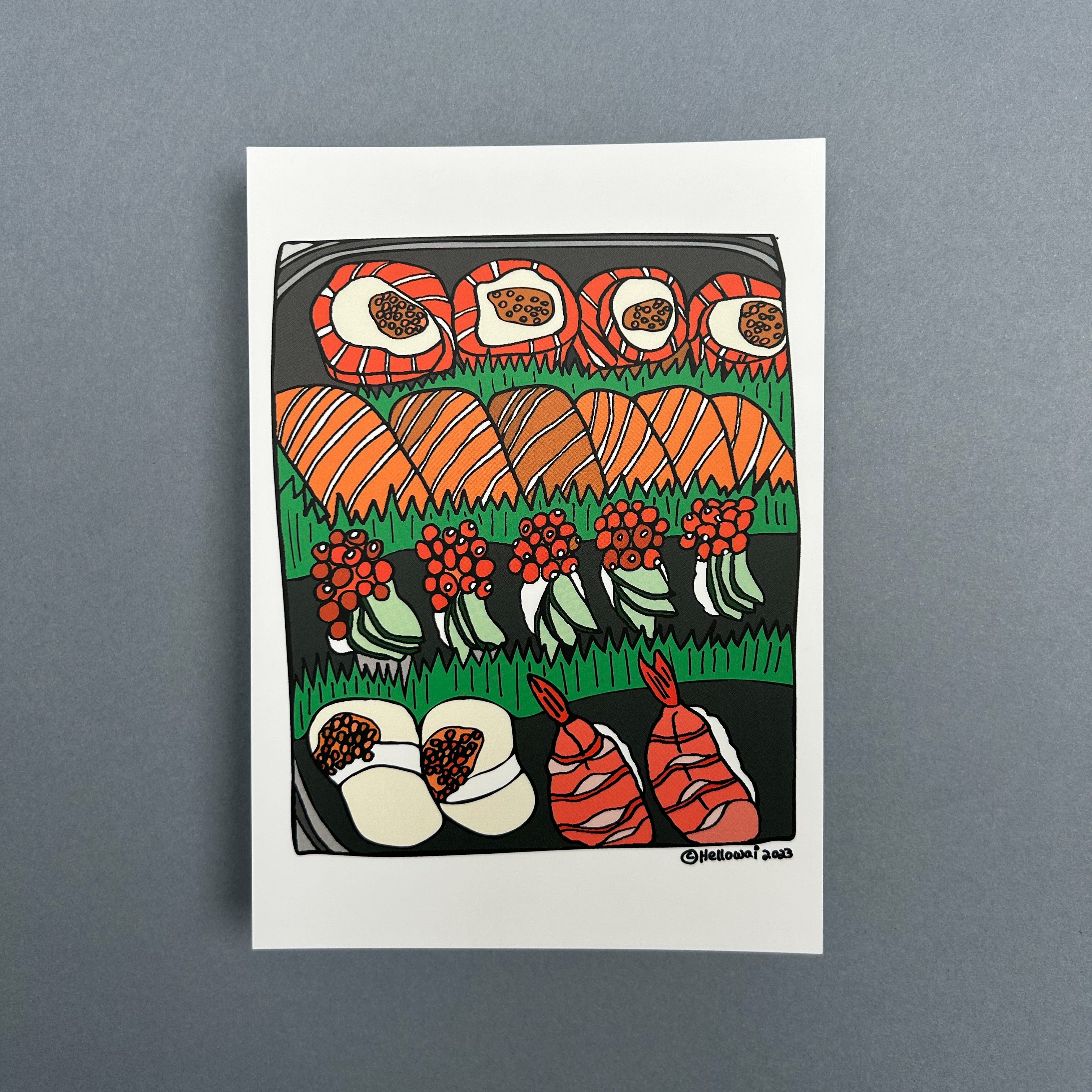 Supermarket Sushi Platter / Sau Si A6 Notecard – Hello Wai