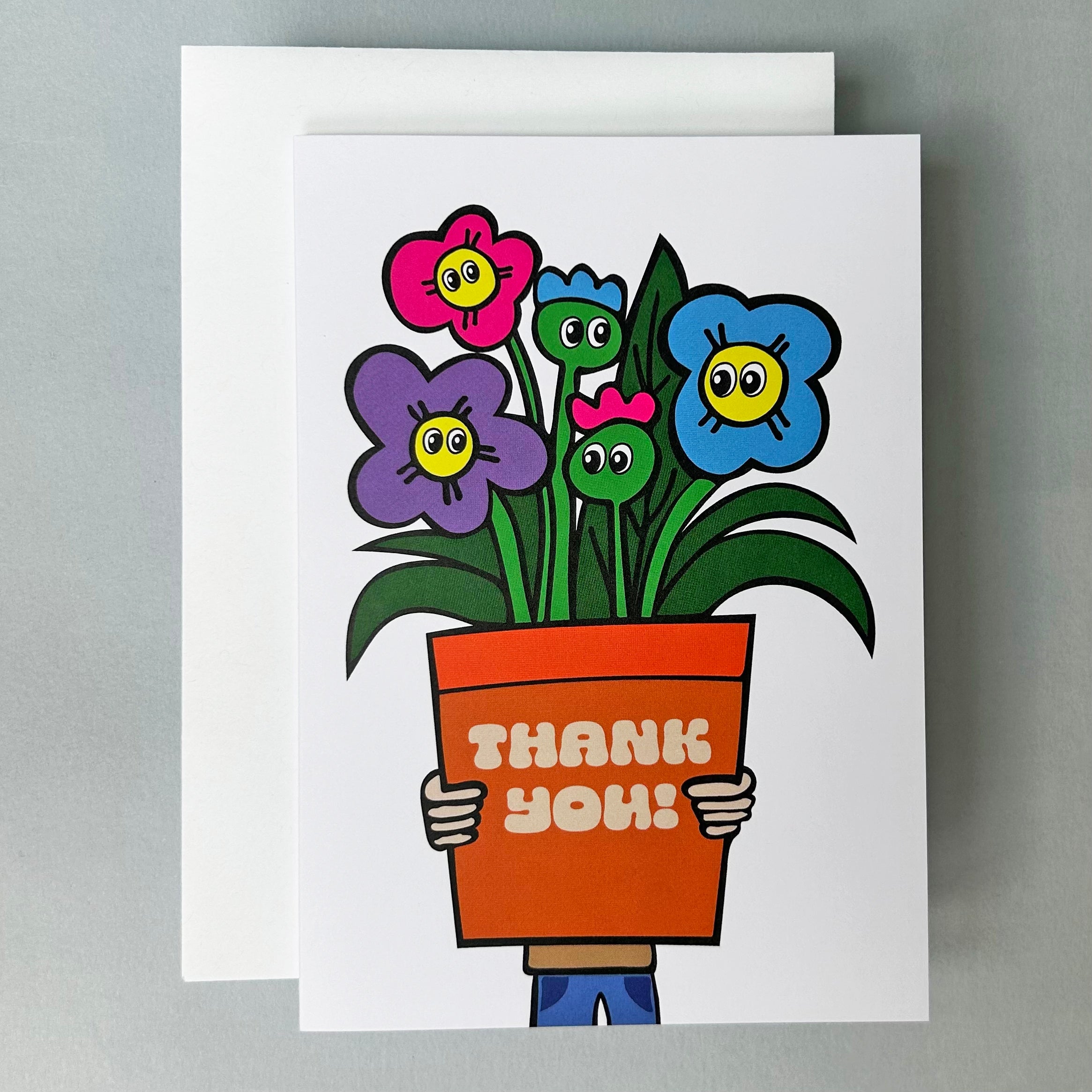 Thank You Flower Pot A6 Greeting Card